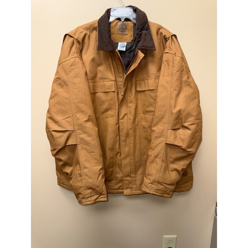 Berne Mens CH416BD Brown Cotton Duck Quilted Lined Work Jacket Coat 2XL Regular